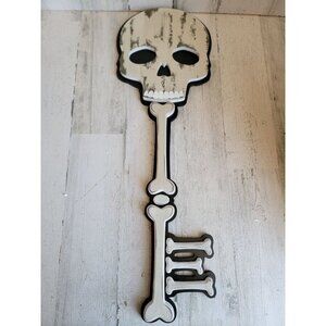 Large wooden skeleton key‎ hanging Halloween home decor prop